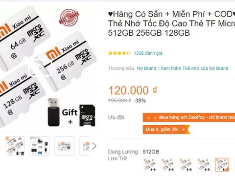 Nhận cái kết "đắng" khi ham rẻ mua thẻ micro SD dung lượng lớn 512GB giá rẻ bèo chỉ 120k