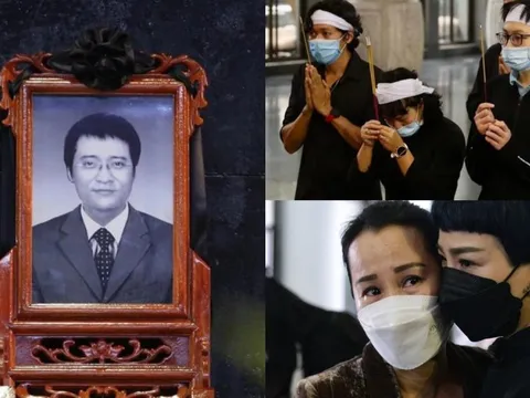 Đám tang nhạc sĩ Ngọc Châu: Em gái Khánh Linh khóc nghẹn, nhiều nghệ sĩ đến tiễn đưa