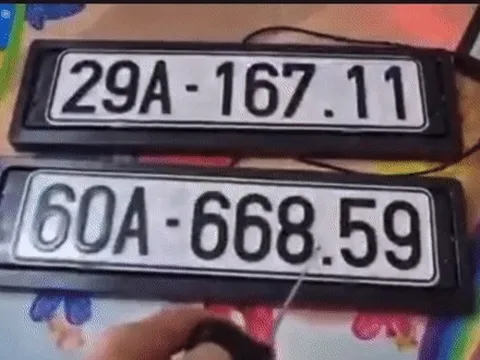 Biển số ‘biến hình’ từ trắng thành xanh trong nháy mắt bán tràn lan trên mạng