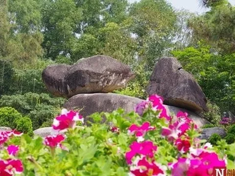 Thanh Hóa: Hình ảnh hòn Trống Mái "thay áo mới" trước mùa lễ hội