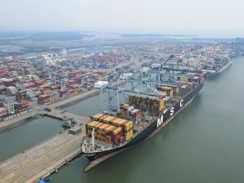 "Siêu" cảng Cái Mép phá vỡ kỷ lục về sản lượng xếp dỡ hàng hóa