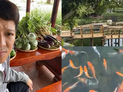 Cận cảnh biệt thự nhà vườn rộng lớn, ao cá đầy ắp giá trị cả tỷ đồng của Trường Giang