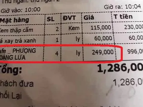 Xôn xao ly cà phê có giá 249.000 đồng, chủ quán khẳng định “không có ly thứ 2”