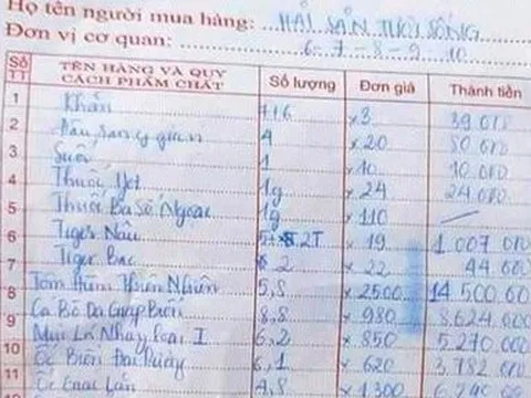 Vụ hóa đơn hải sản 42,5 triệu đồng: Không phải là hành vi “chặt chém”