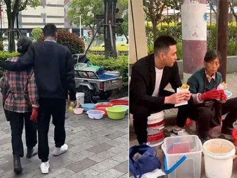 Nghịch lý sao nam mặc vest bảnh bao ngồi cạnh mẹ quần áo cũ sờn bán cá ngoài chợ