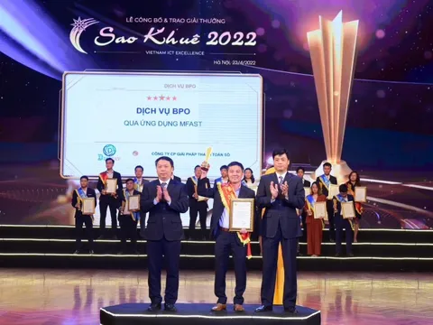 DigiPay JSC. nhận giải thưởng Sao Khuê 2022 – Xếp Hạng 5 Sao tại đề cử ứng dụng MFast