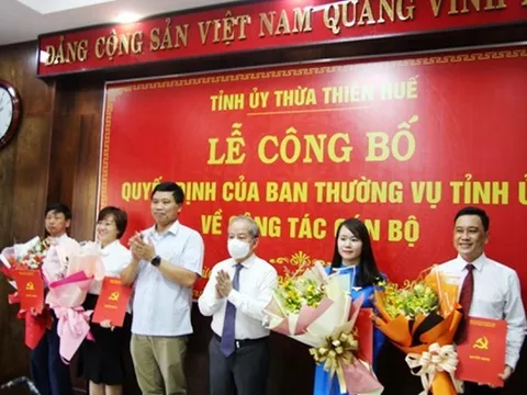 Công bố các quyết định điều động, bổ nhiệm, cán bộ của Ban Thường vụ Tỉnh ủy TT-Huế