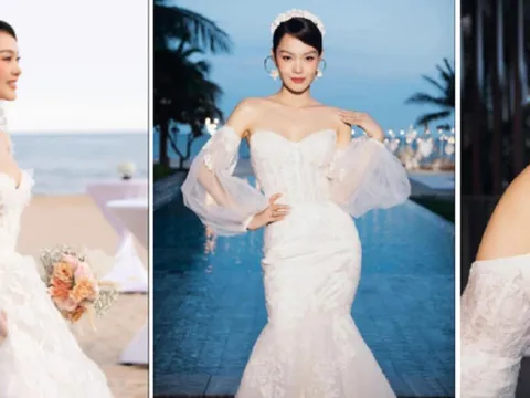 Cận cảnh bộ váy cưới của Minh Hằng được sao Hollywood ưa chuộng