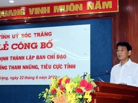 Sóc Trăng thành lập Ban Chỉ đạo phòng, chống tham nhũng, tiêu cực
