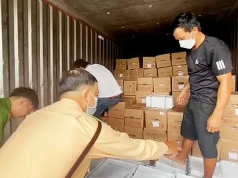 Phát hiện xe tải vận chuyển gần 16 tấn thịt heo không rõ nguồn gốc