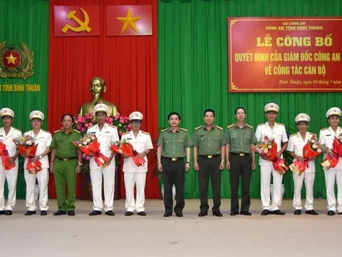 Công an Bình Thuận bổ nhiệm hàng loạt cán bộ chủ chốt