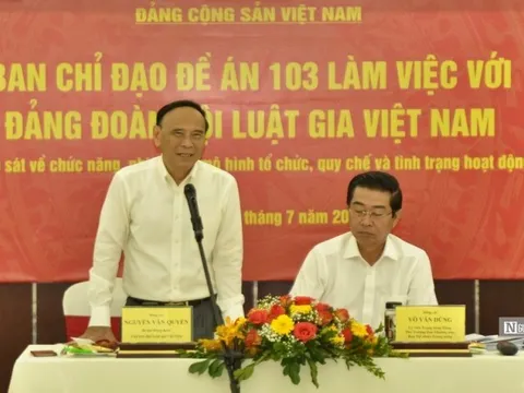 Đoàn công tác của Ban Chỉ đạo Đề án 103 làm việc với Đảng đoàn Hội Luật gia Việt Nam