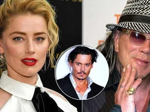 Mickey Rourke không ngại khẳng định Amber Heard là "kẻ đào mỏ"