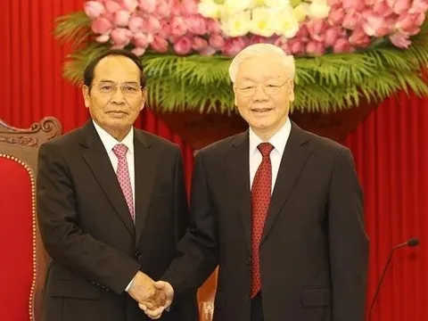 Tổng Bí thư Nguyễn Phú Trọng tiếp Phó Chủ tịch nước Lào Bounthong Chitmany