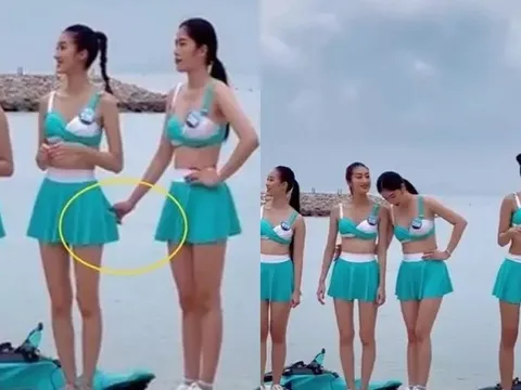 Nam Em để lộ dấu hiệu mệt mỏi trong phần thi Người đẹp thể thao