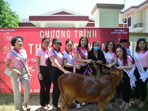 Đà Nẵng: Ban tổ chức Hoa hậu Doanh nhân Việt Nam 2022 trao tặng bò giống cho 22 hộ nghèo