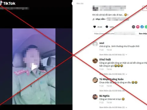 Xử phạt nam thanh niên sử dụng quân phục công an đăng lên Tiktok