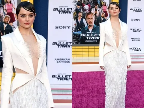 Nữ diễn viên Joey King hút mắt với đầm xẻ táo bạo