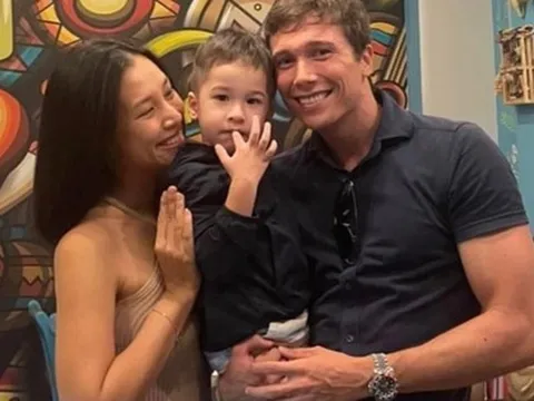 Chồng cũ Hoàng Oanh khoe khoảnh khắc hội ngộ vợ cũ cùng con trai