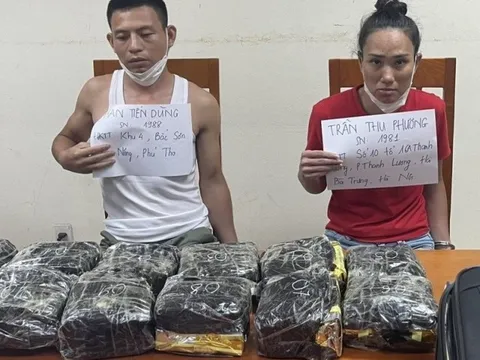 Khởi tố đôi nam nữ vận chuyển hơn 10kg ma túy