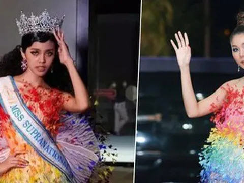 Miss Campuchia xin lỗi fan Việt vì mặc váy pha-ke của NTK Việt