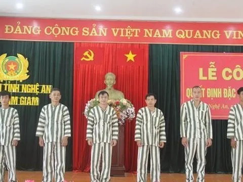 6 phạm nhân tại trại tạm giam Công an tỉnh Nghệ An được đặc xá dịp 2/9