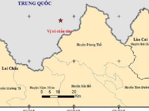 Động đất lại xảy ra ở Kon Tum và gần biên giới Trung Quốc