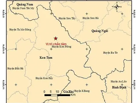 Liên tiếp xảy ra 5 trận động đất tại Kon Plông, Kon Tum