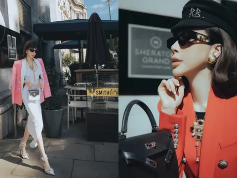 Phong cách thời trang của hoa hậu Hoàng Dung trên đường phố London