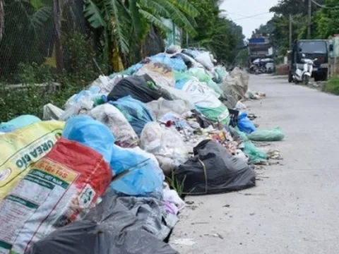 Rác thải bốc mùi hôi thối, tràn ra lòng đường nông thôn mới ở Hải Phòng