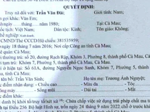 Cà Mau: Truy nã đối tượng chứa chấp sử dụng trái phép chất ma túy
