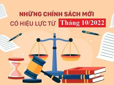 Những chính sách mới nổi bật có hiệu lực từ tháng 10/2022