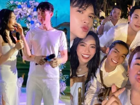 Diệu Nhi - Anh Tú ngọt ngào trong tiệc độc thân, Trấn Thành cùng dàn sao góp mặt