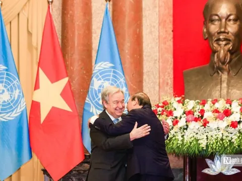 Lễ đón Tổng Thư ký Liên Hợp Quốc António Guterres