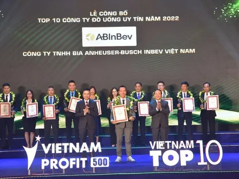 Công ty TNHH Bia Anheuser-Busch InBev ba năm liên tiếp lọt Top 10 Công ty đồ uống uy tín năm 2022