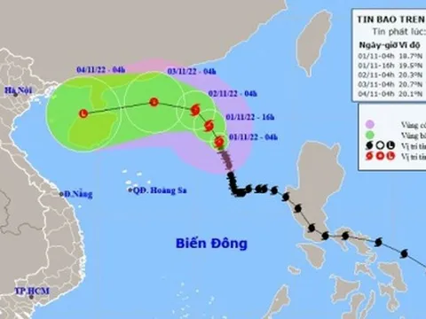 Bão số 7 cách quần đảo Hoàng Sa khoảng 570km, giật cấp 13