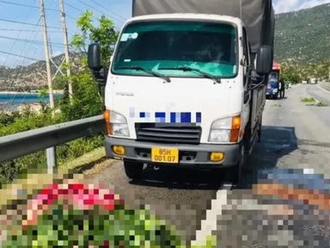 Bình Thuận: Tài xế và phụ xe đang thay lốp, bị xe tải tông tử vong