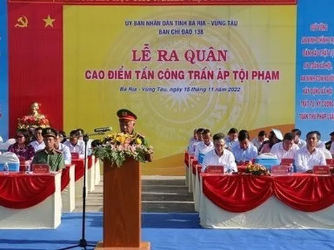 Bà Rịa - Vũng Tàu tổng lực ra quân cao điểm tấn công trấn áp tội phạm