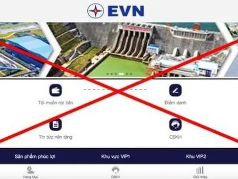 Xuất hiện trang web giả mạo thương hiệu EVN