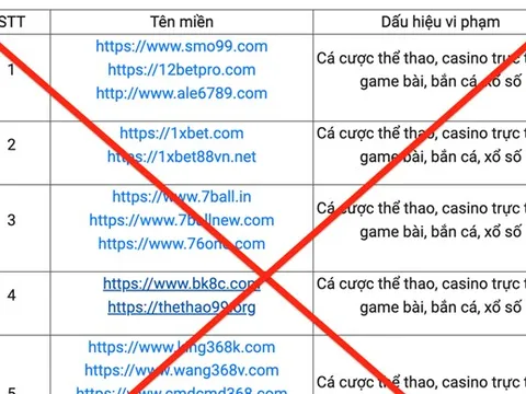 Công bố 98 website có dấu hiệu vi phạm pháp luật