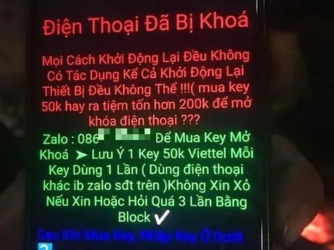 Cảnh báo mã độc tống tiền có thể nhiễm vào điện thoại xuất hiện tại Việt Nam