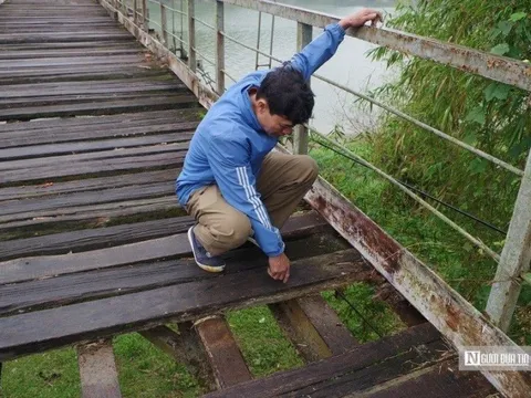 Thanh Hóa: Hiểm họa rình rập trên cầu treo Cẩm Lương bỏ hoang