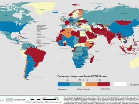 COVID-19: WHO tô đỏ gần hết châu Á, có khu vực tăng 481%