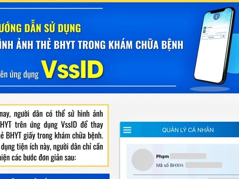 Hướng dẫn sử dụng hình ảnh thẻ BHYT trên ứng dụng VssID thay thế thẻ BHYT giấy khi khám chữa bệnh
