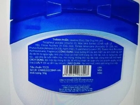 Thu hồi trên toàn quốc lô kem Vaseline Vitamin E