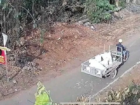 Một người dân bị xử phạt hành chính vì vứt, bỏ rác thải trên vỉa hè