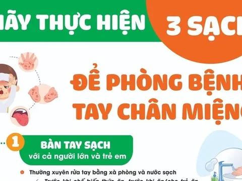 '3 sạch' để phòng bệnh tay chân miệng