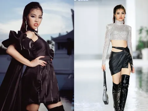 Như Đình - nàng mẫu tuổi 13 "lột xác", catwalk ấn tượng trên sàn runway ngập nước