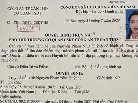 Truy nã người phụ nữ ở Cần Thơ lừa đảo 16 tỷ đồng