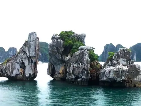 Biểu tượng hòn Trống Mái ở vịnh Hạ Long trước nguy cơ đổ sập